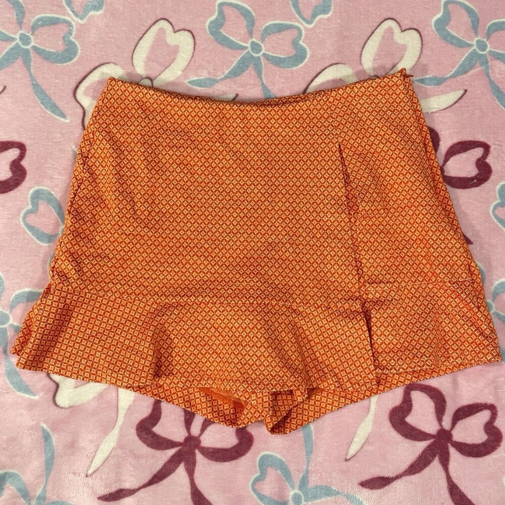 Cabi Funky MatchmakerOrange Tigerlily Diamond Print Skort Size 4
